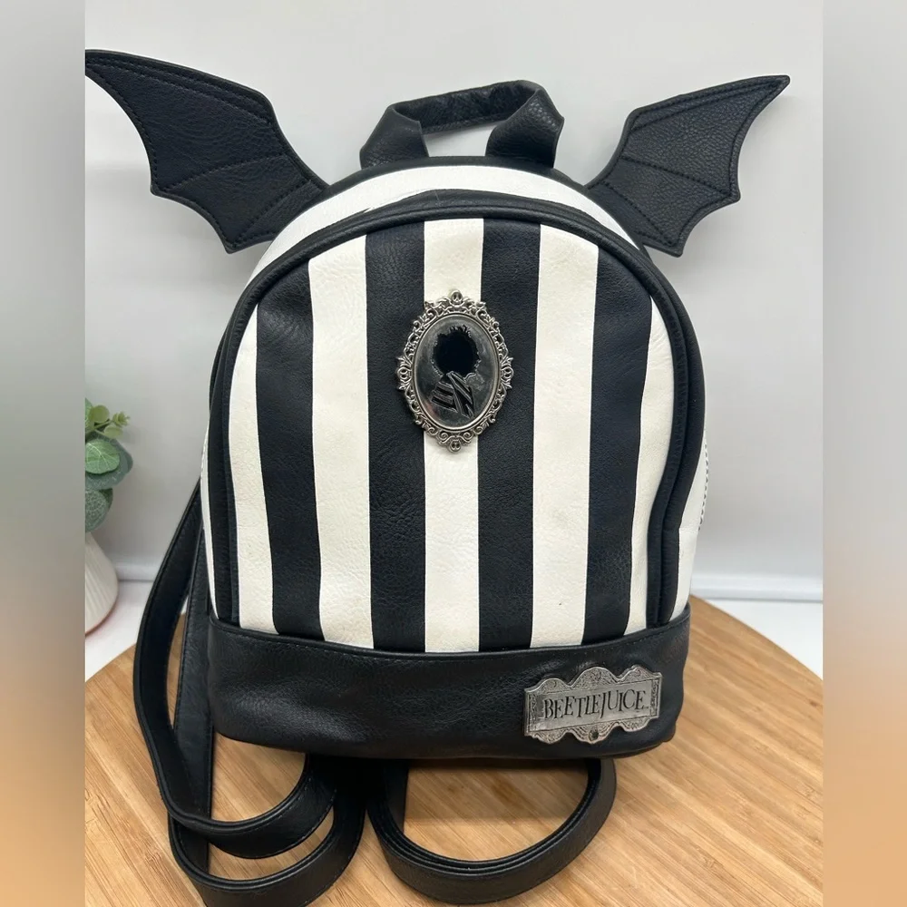 Beetlejuice Striped Mini‎ Backpack - BoxLunch Exclusive.